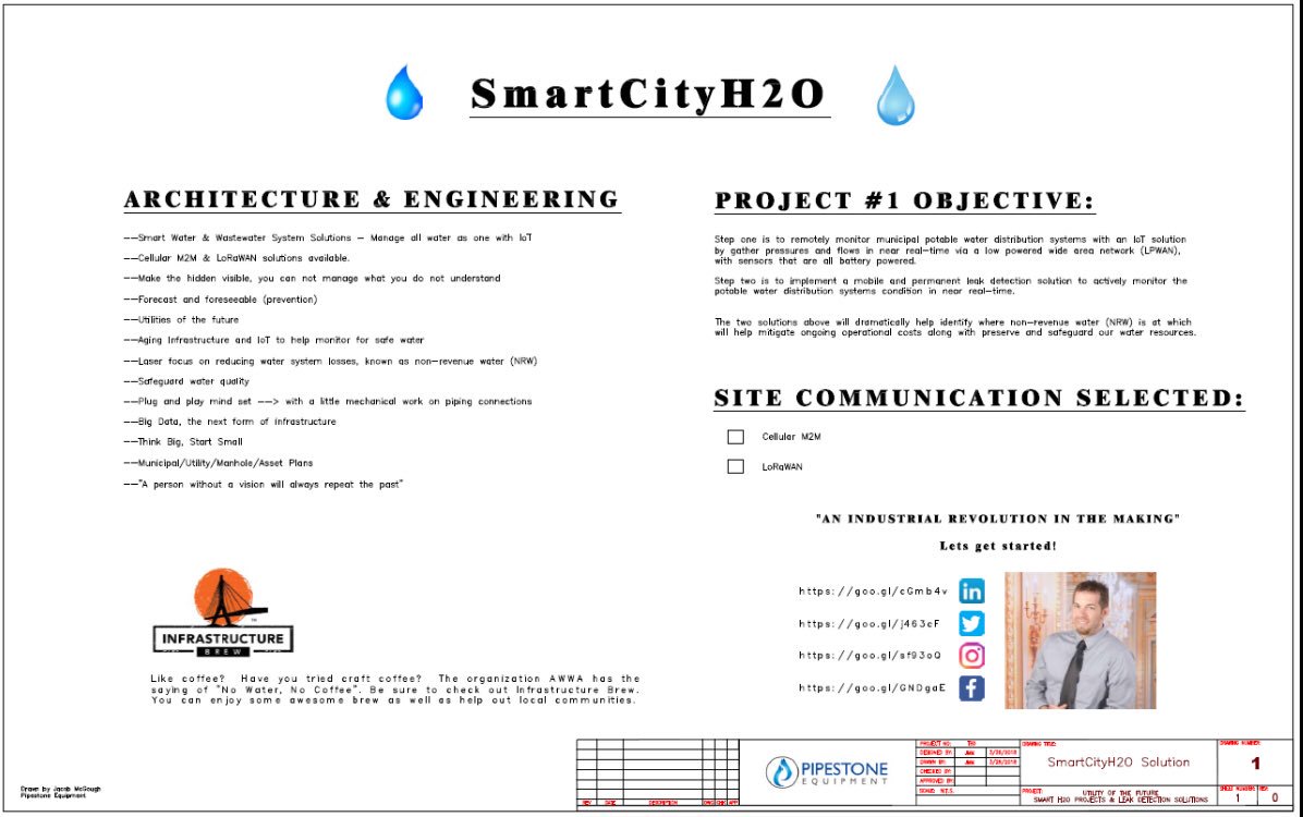 SmartCityH2o's tweet photo. Utilities of the future.  An Industrial Revolution in the making. It starts with data.  Let’s get started!
 
@pipestoneeq 
@infrastructurebrew 

#entrepreneur #engineering #construction #AutoCAD #water #h2o #city #IoT #IIoT #M2M #LoRaWAN #LPWAN #data #smartcity #Monday #coffee https://t.co/WwJSOGrNKt