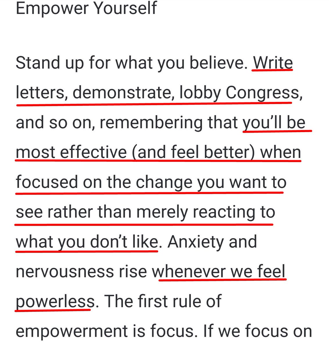 If you let fear, worry and anxiety paralyze you, you get stuck in your own negative thinking and you do nothing that can actually change the situation. There are many great sources for #callstoaction you care take to make a difference. 3/8