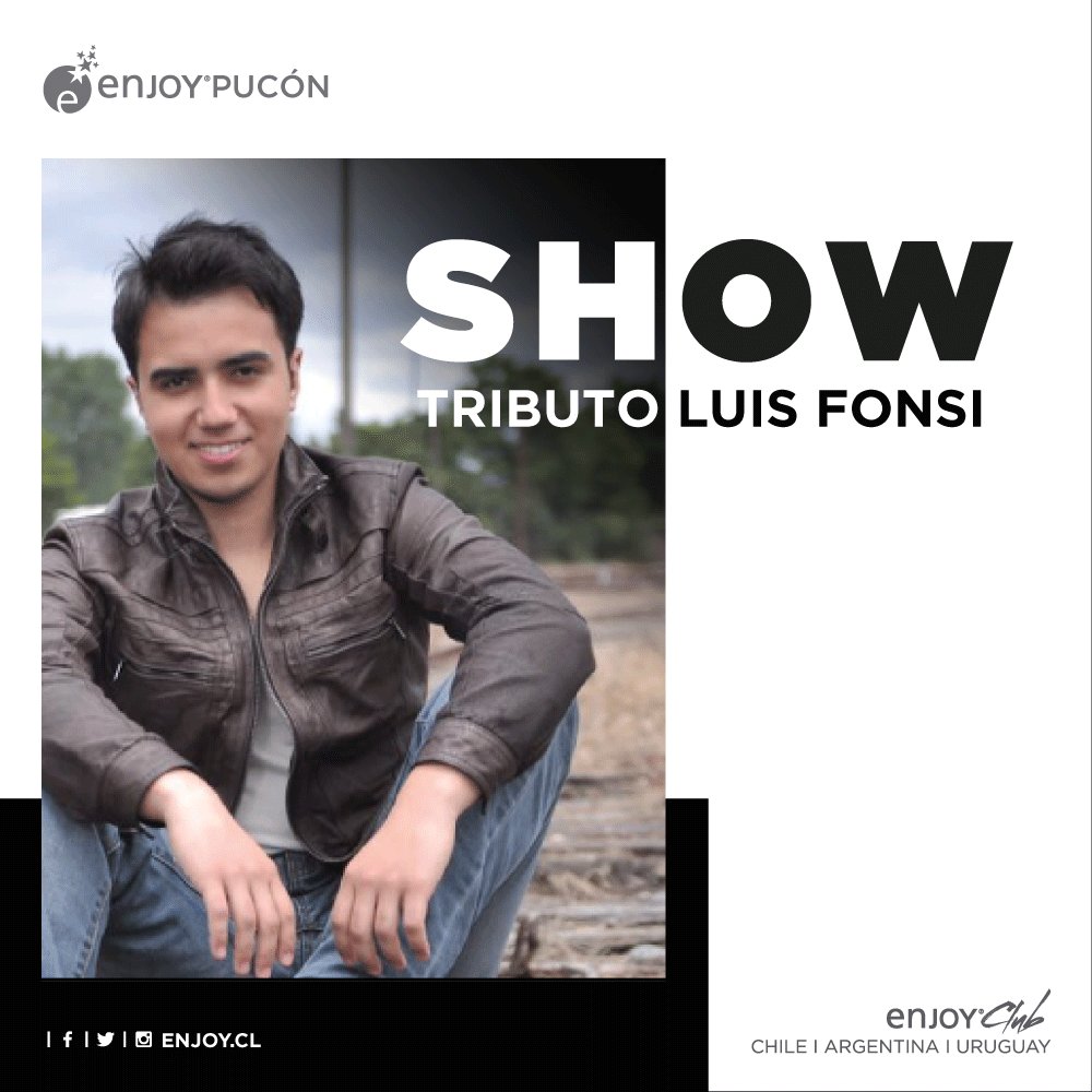 Disfruta este fin de semana largo con los panoramas que te entrega #EnjoyPucón! Te esperamos este viernes 30 con el excelente tributo al cantante del momento, Luis Fonsi! La mejor entretención y música en vivo desde las 22 hrs, GRATIS con tu entrada a la sala de juegos!