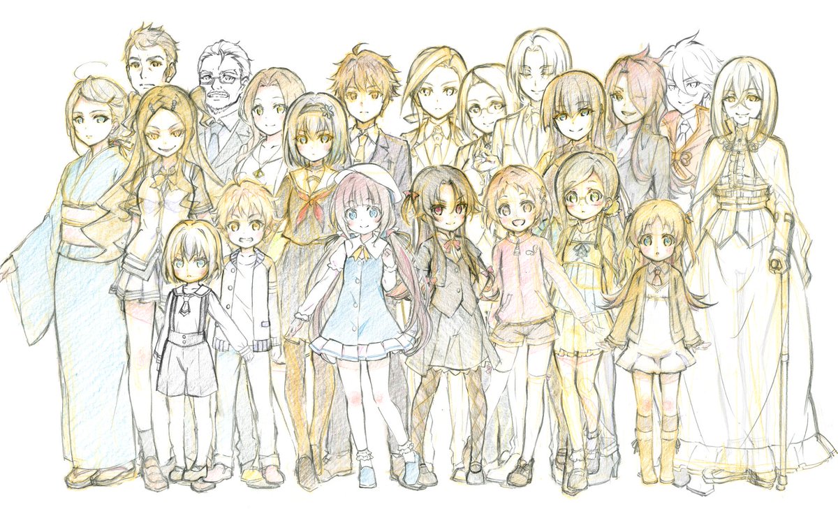 Project No 9 Ar Twitter りゅうおうのおしごと アニメ最終局は間もなくです ラフ設定画 対比用に並べたもの 5話の時点で登場しているキャラ分 です 集合写真感があります りゅうおうのおしごと