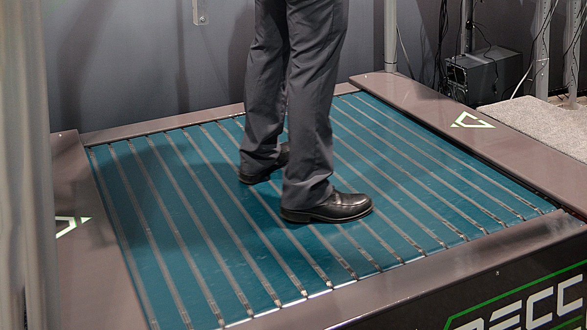 Infinadeck VR Treadmill Shows Improvements With Vive Trackers, Launches This Week ow.ly/6q1V30j9pK0 <a href="/Infinadeck/">Infinadeck</a>