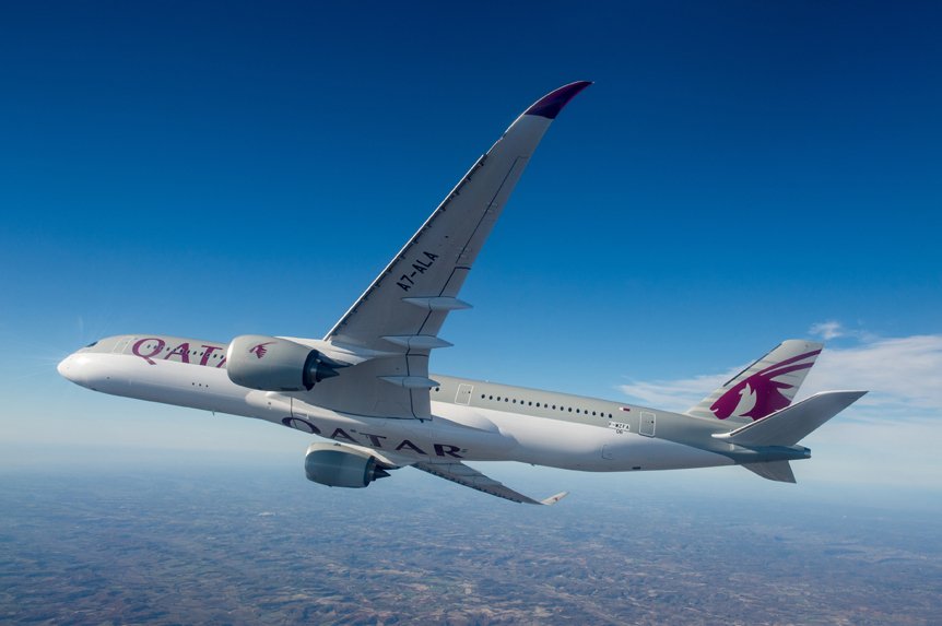qatarairways's tweet photo. With extra cabin space, WiFi on board, 4,000 entertainment options and an award-winning service, your vacation starts the minute you board our @Airbus A350-900! Our A350-900 has landed in Atlanta. https://t.co/meir6rA5dD #AtlantaTogether @ATLAirport https://t.co/gjAM85wfSt