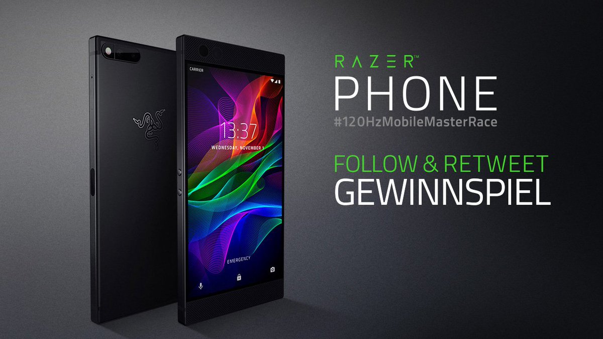 🔥 FOLLOW &amp; RETWEET #GEWINNSPIEL 

Endlich ist es soweit! Wir verlosen ultimatives Entertainment für unterwegs: Das Razer Phone 📱

Mitmachen, gewinnen, #120HzMobileMasterRace! 
Viel Glück 🍀 

Das #Giveaway endet am 08.04.2018 um 23:59 Uhr.