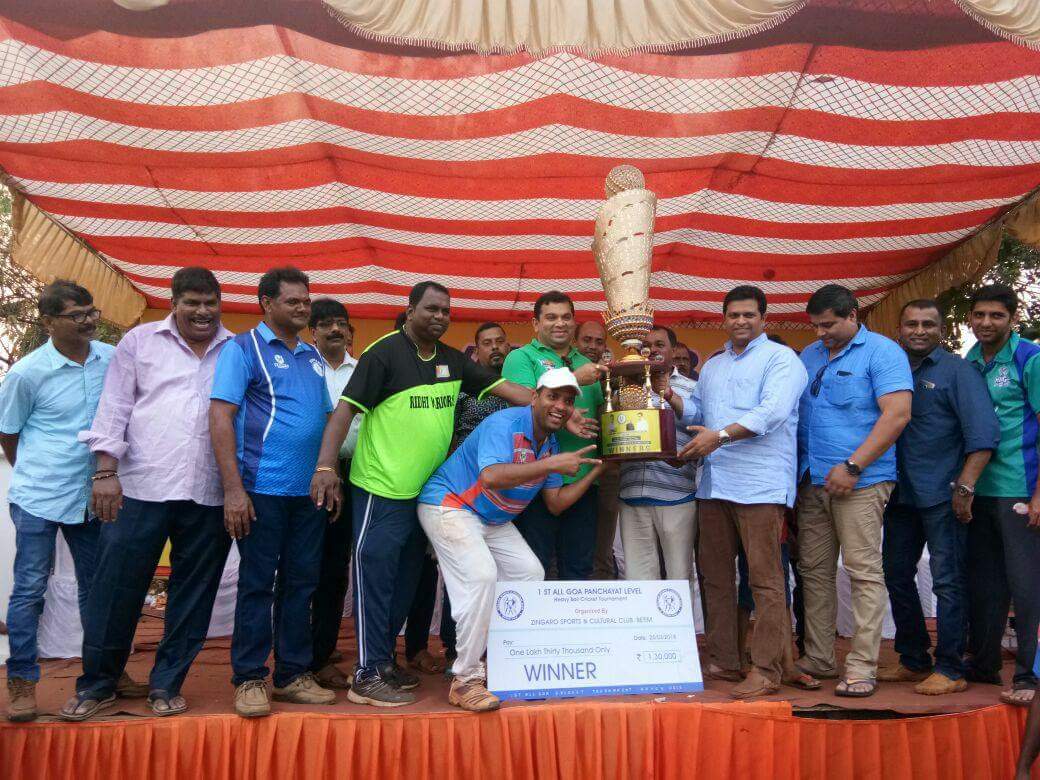 Jayeshvsal's tweet photo. Attended the 1st all Goa Panchayat level Heavy cricket ball tournament organised by Zingaro Sports and Cultural club , Betim.
Congratulations to the winners of the tournament - Riddhi Warriors #BetimForward https://t.co/lkAy6CHYrN