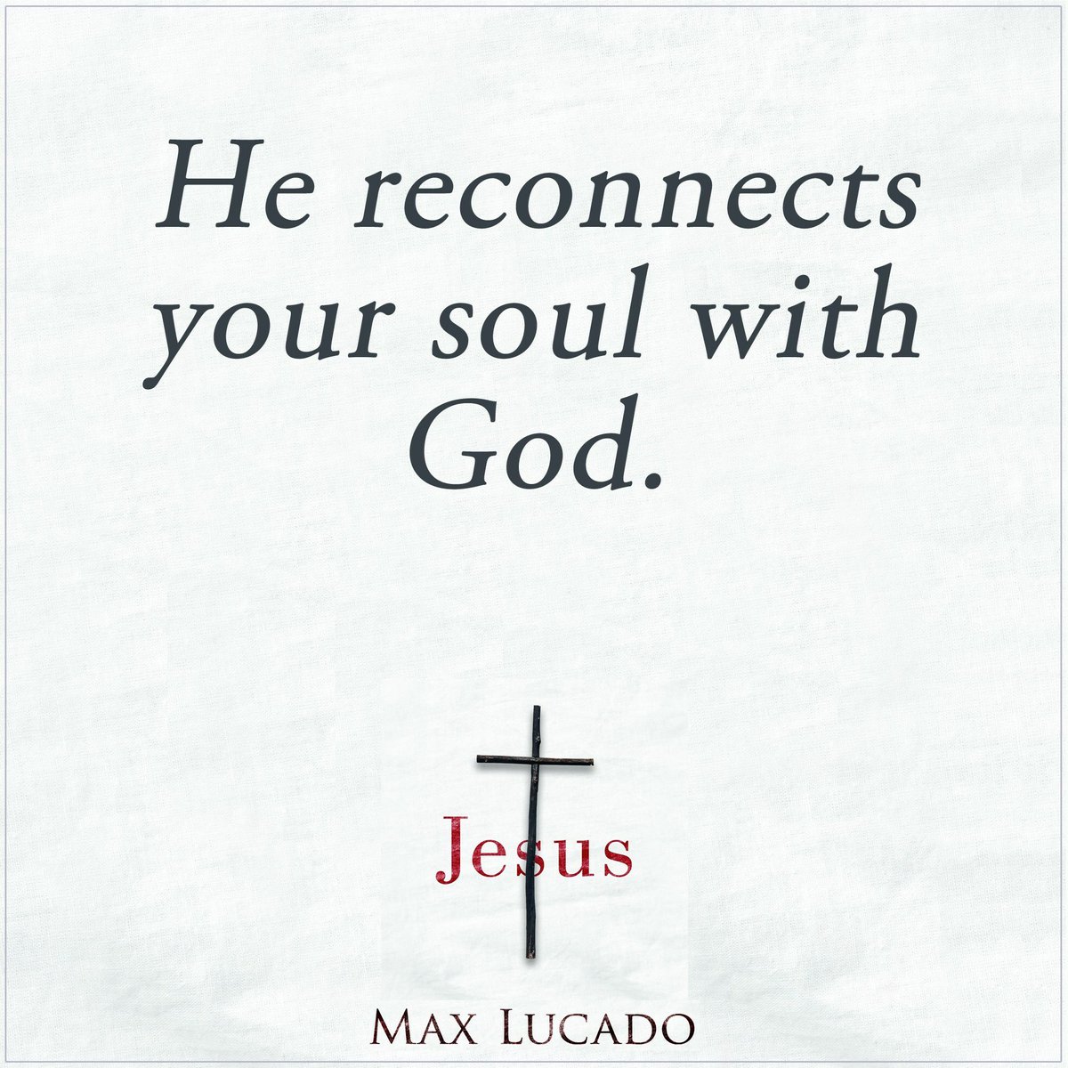MaxLucado's tweet image. Jesus talks less about life's duration and more about its quality, vitality, energy, and fulfillment. What the new mate, sports car, or unexpected check could never do, Christ says, "I can." lifeway.com/en/product/jes… (via @LifeWay)