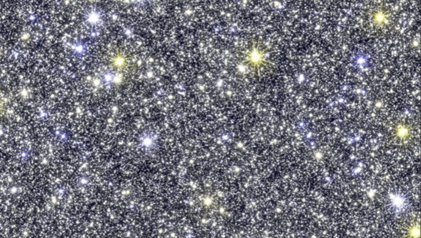 WFIRSTScience's tweet image. Simulated #WFIRST image near the Galactic center that is 1500x smaller than the actual WFIRST microlensing survey! In addition to finding 1000+ exoplanets that orbit their planets beyond the #Kepler and #TESS sensitivity region, #WFIRST will enable seismology of 1 million stars