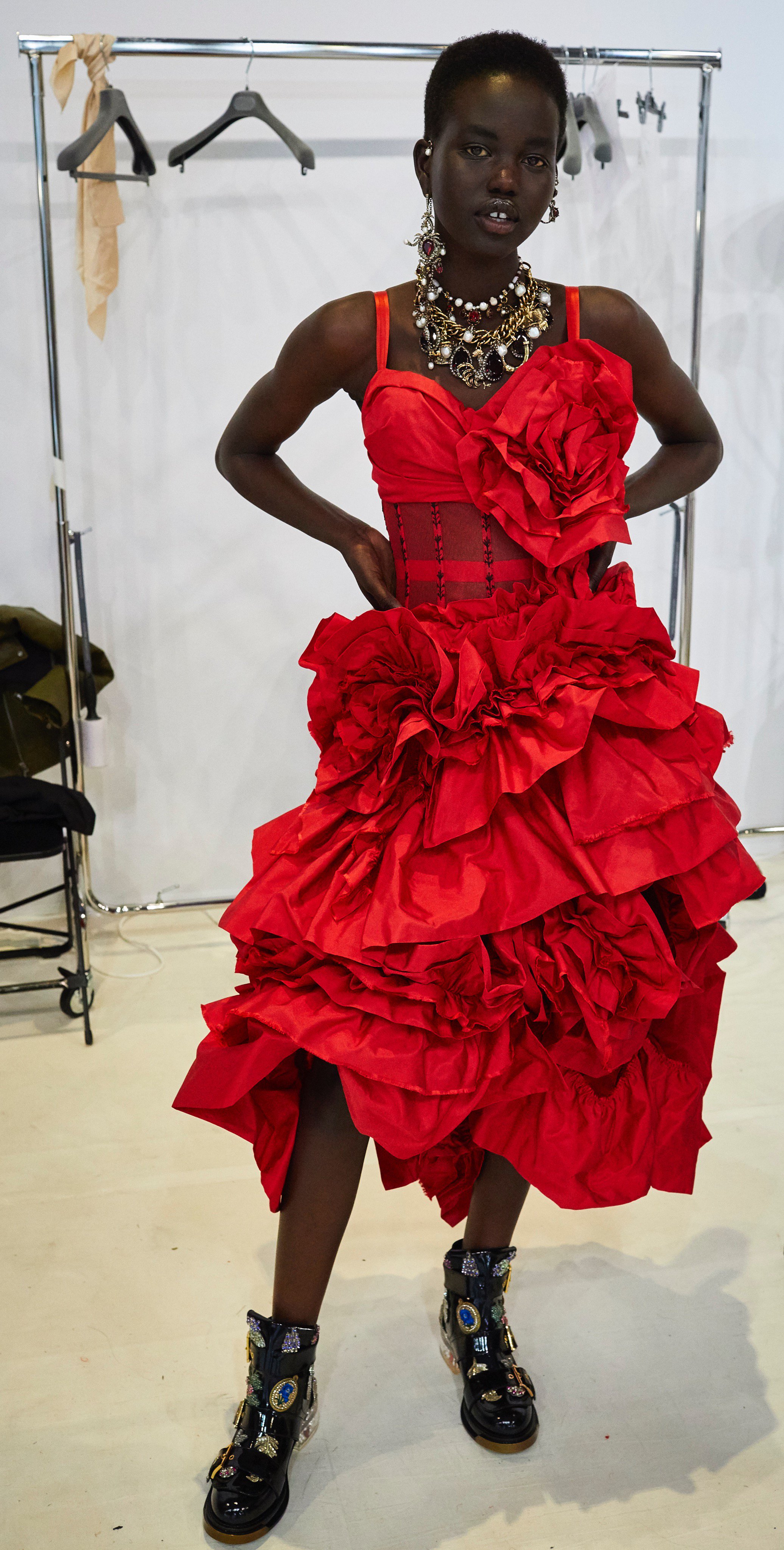 Alexander mcqueen ruffle dress sales