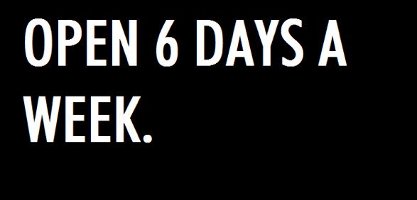 Vanaf vandaag zijn wij 6 dagen per week geopend!

Maandag: 12.00u. - 18.00u.
Dinsdag t/m Vrijdag: 9.00u. - 18.00u.
Zaterdag: 9.30u. - 16.00u.