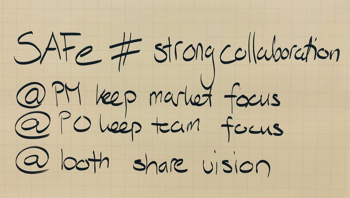 CzudekSacha's tweet photo. #SAFe #POPM #strongcollaboration our students create tweets summarizing the relationship between Product Managers and Product Owners as part of our course. @chevys_best @flow_sphere https://t.co/Clc4RKLB89