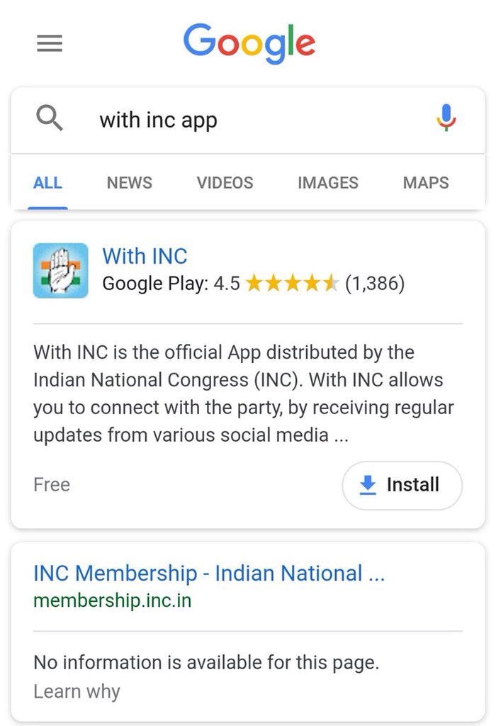 kuljeetschahal's tweet photo. #NaMoApp से डरी कोंग्रेस । गली गली में शोर है कोंग्रेस DATA चोर है । 

#DataChorCongress deletes its official mob phone app fm Google's Play Store after being exposed that data fm the app was being routed to servers in Singapore. https://t.co/d03pp7ZaxT