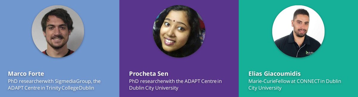 Line up for today's #mldublin <a href="/dogpatchlabs/">Dogpatch Labs</a> Marco Forte, Procheta Sen, and Elias Giacoumidis. 
Really looking forward to  it.