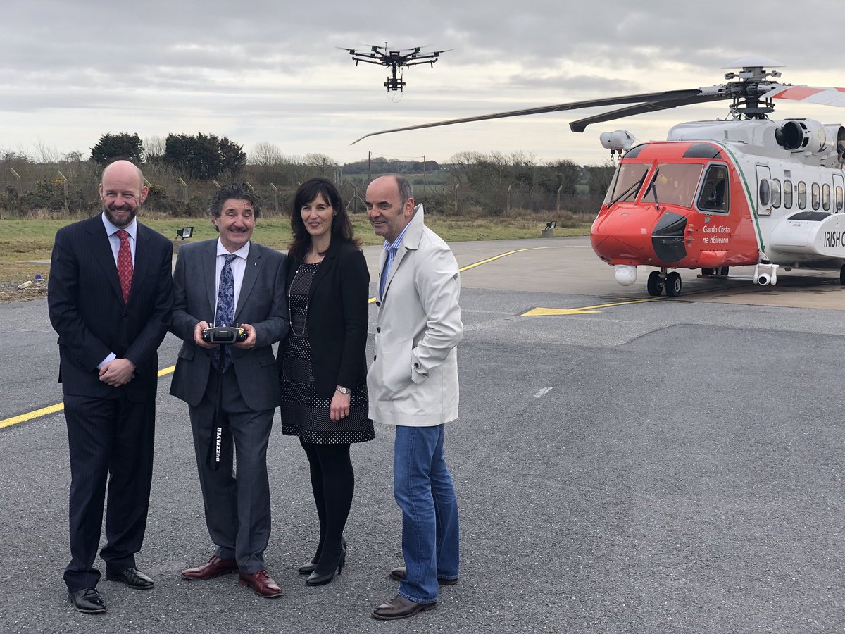 At Waterford airport this morning for the launch of the <a href="/MaynoothUni/">Maynooth University</a> led @scienceirel and industry funded U-Flyte drone research project.