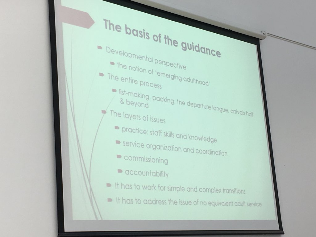 LucyAlexandria's tweet photo. The @NICEcomms places emphasis on developmental stage & ability & tailoring transition to that - notion of “emerging adulthood”.
Prof Bryony Beresford at the @Tog4ShortLives Transition Summit #transition #youngpeople #YAExp #palliativecare #transitionsummit #transitiontaskforce https://t.co/4W9fLryg2Y
