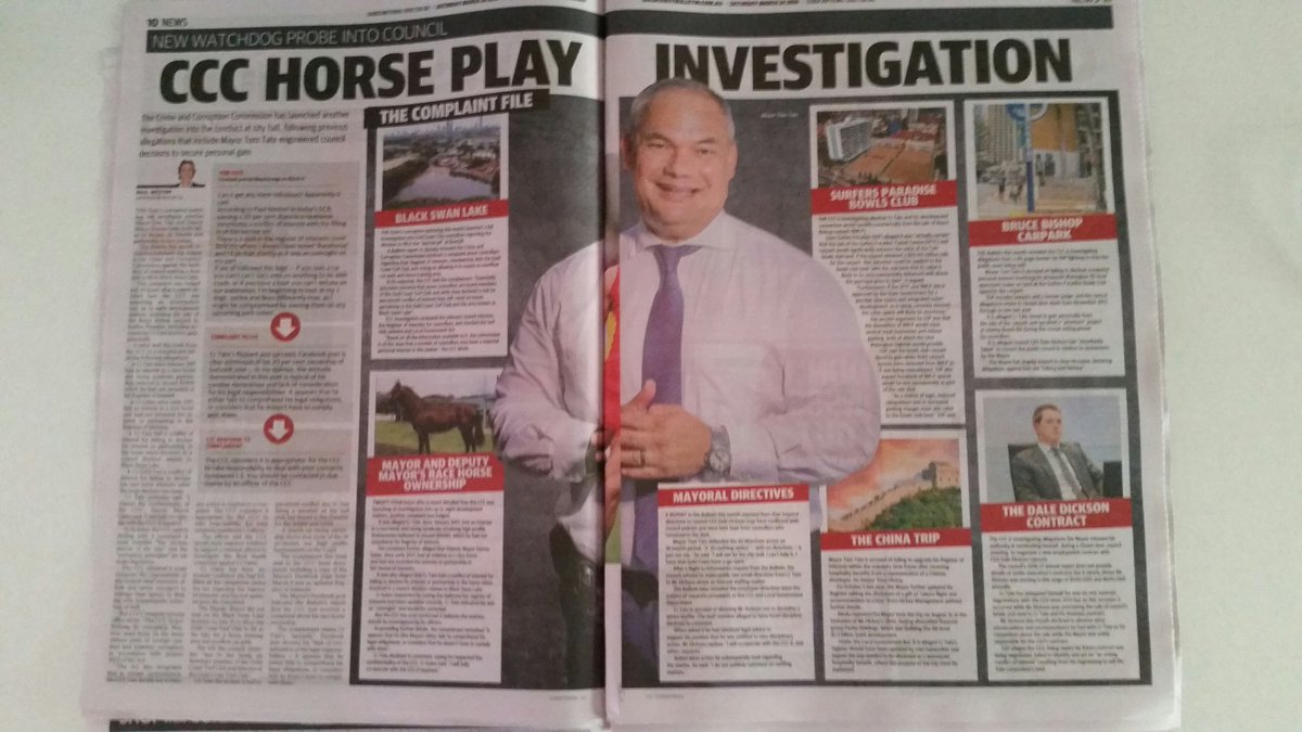 OzSheela's tweet photo. @GCBulletin Third #qld Mayor charged by #CCC - what's going on? And whose next? Thanks for great investigation & articles GCB.
#DeveloperDonations
#conflictofinterest
#LandGrab
#GoldCoast
#qldpol
#Qld https://t.co/bJYuPE62ey