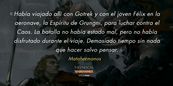 Hojea el primer capítulo de #Matahermanos, la novela ambientada en #TheEndTimes que narra el inicio de la caída del Matatrolls más peligroso del Viejo Mundo. ow.ly/PbUt30hyi2M   #Warhammer