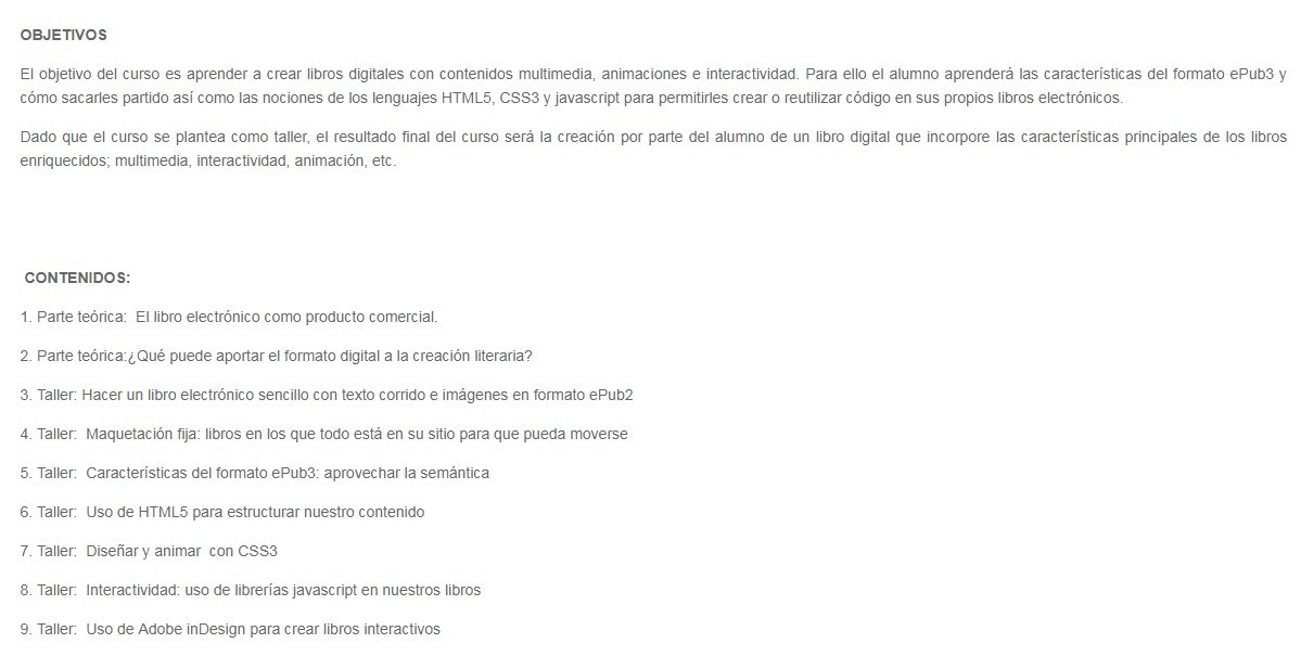 UIMP's tweet image. El &quot;Taller de creación de libros electrónicos interactivos en formato #ePub3&quot; cierra la oferta de los #AvanzadosEspañolUIMP del 20 al 24 de ago. Con @minotaurodigita y Luis Pablo Núñez, docente en @ugr. 

ℹ️uimp.es/agenda-link.ht…