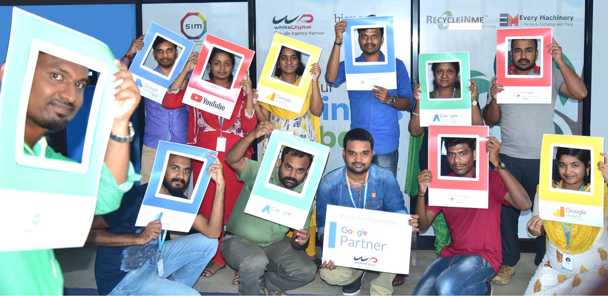 whiteDigitalIn's tweet photo. To stand out for #WeArePartners Selfie #Contest, our Well-knit Team become #Google Products with Google Colors &amp; Feel Proud to be one in We Are Partners @googlepartners . https://t.co/ARqiIHV5oD