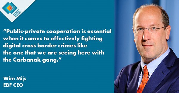 We congratulate <a href="/Europol/">Europol</a> <a href="/EC3Europol/">EC3</a> + partners, in particular <a href="/policia/">Policía Nacional</a> <a href="/SpanishPolice/">Spanish Police</a> for the arrest, and banks that placed their trust in this cooperation. #Cybercrime is a global issue that requires intl cooperation and trusted networks. ebf.eu/ebf-helps-glob…
 #Carbanak