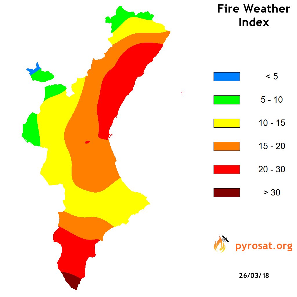 pyrosat's tweet photo. Día curioso. Según el índice canadiense tenemos los 6 niveles de riesgo en la comunitat. Según el australiano tenemos nivel alto. La cuestión en la que coinciden todos es que la temporada de incendios está comenzando.
@Preven_IIFF_CV @IncendiosES @incendisforest @IIFF_Spain https://t.co/isl3s6VFzo