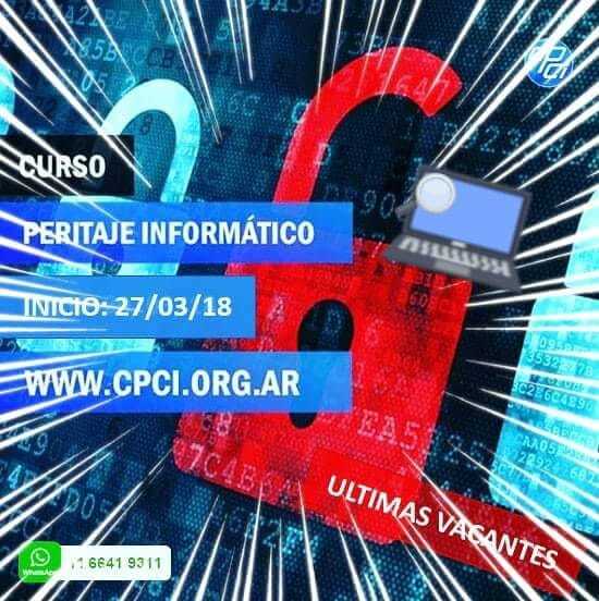 Curso de PERITAJE INFORMÁTICO 🔎🔎🔎
No te lo pierdas!
Inscribite 🔎🔎🔎
Te esperamos!

Consulta: capacita@cpci.org.ar
WhatsApp: 1166419311
CPCI.ORG.AR via Facebook ift.tt/2GusdfS