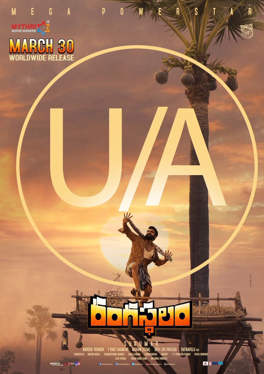 woodstimes's tweet photo. #Rangasthalam Censor Get Clean U/A Certificate..

Grand Release on March 30th 

#RangasthalamOnMarch30th https://t.co/WxovN9yzCY