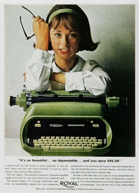 retroviny's tweet photo. To je tak, když vám ladí čelenka ve vlasech s psacím strojem... :-)

#1960s https://t.co/G5bNxnPt5r