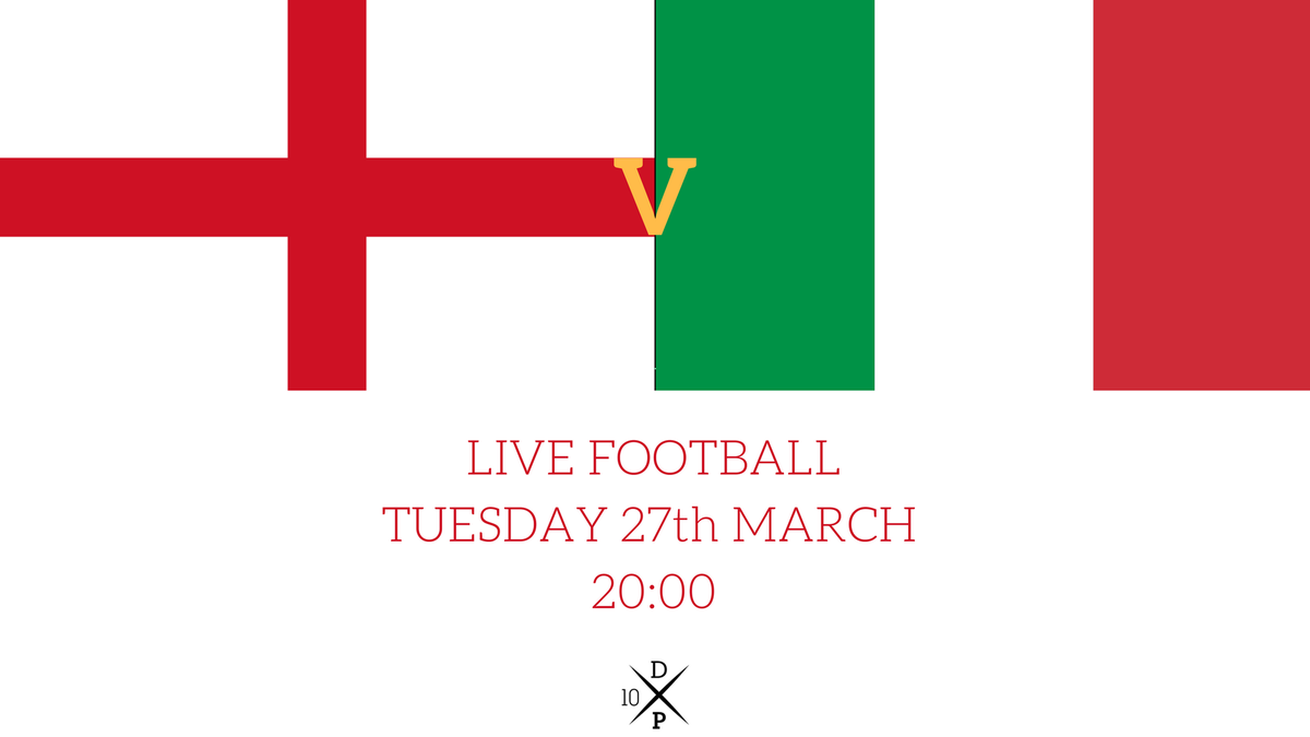 10DevonshirePl's tweet photo. We're showing the #englanditaly game tomorrow night!
Kick off at 20:00 with pints served before, during, after, and all weekend as well 😉🍻
#harrogate #10dev https://t.co/m6yauRYtky