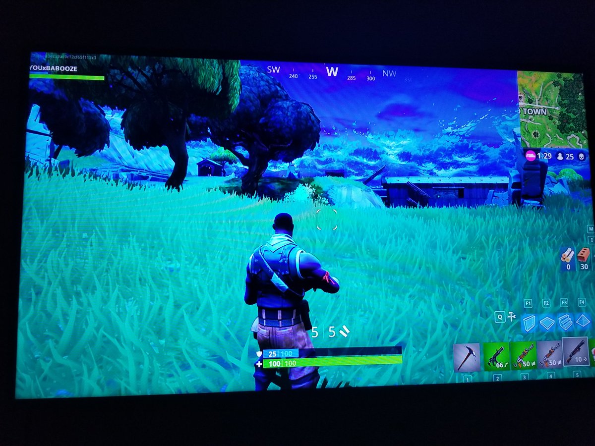 YOU_BABOOZE's tweet photo. I heard the best games are on PC! This is my first PC game of @FortniteGame and I got shit on asap lol But I got 2 snipe kills [+] #GettingMyFeetWet #PCgang https://t.co/gK5i6ppj24