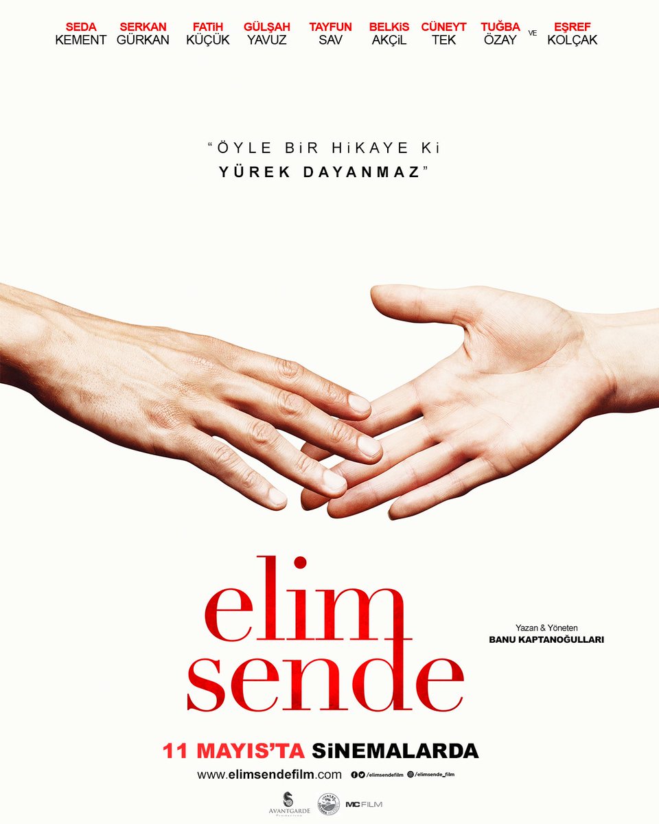 Başrollerini Seda Kement ve Serkan Gürkan ‘ın paylaştığı, Senarist ve Yönetmenliğini Banu Kaptanoğulları ’nın yaptığı bu seneye damgasını vuracak aşk filmi ‘Elim Sende’ nin teaser afişi yayınlandı🎬 Vizyon için gün sayan sinema filminin afişi çok yakında🥇