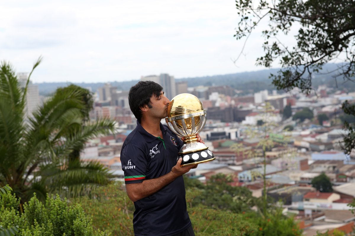 pajhwok's tweet photo. #Afghanistan captain @AsgharStanikzai poses with the @ICC Cricket World Cup Qualifier trophy #CWCQ #RoadtoCWC19 @ACBofficials
Photo thanks to @ICC https://t.co/6VZGSSuMq5