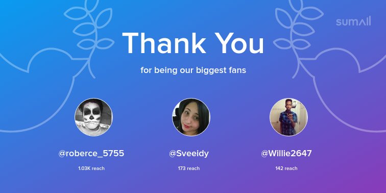 sentgoo's tweet photo. Our biggest fans this week: @roberce_5755, @Sveeidy, @Willie2647. Thank you! via https://t.co/q3dKx0Z9hW https://t.co/Sm4FkYQp3F