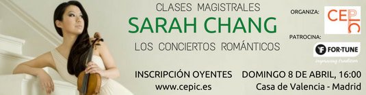 ClasicaFMRadio's tweet photo. MASTERCLASS | No te pierdas a la gran @sarahchang el 08/04 en #CEPIC >> https://t.co/cpj2S8XB3M Patrocina #FortuneStrings https://t.co/ve57VQH6To