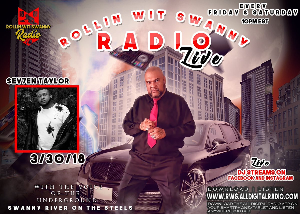 RWSwanny's tweet photo. This Friday On Rollin Wit Swanny. Interview with Tre Vaughn Taylor TUNE IN FRIDAY 10PM EST. ON #RWSRADIO https://t.co/0braBuebqw https://t.co/0GWdTarLQE