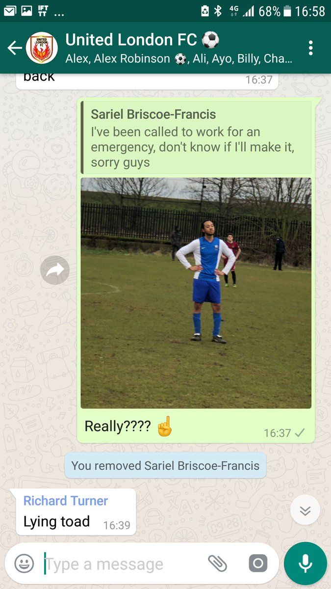 When you get rustled playing for another team 👀😂
(📷 <a href="/UnitedLondonFC/">United London FC</a>) #SundayLeague #Soccer #Football