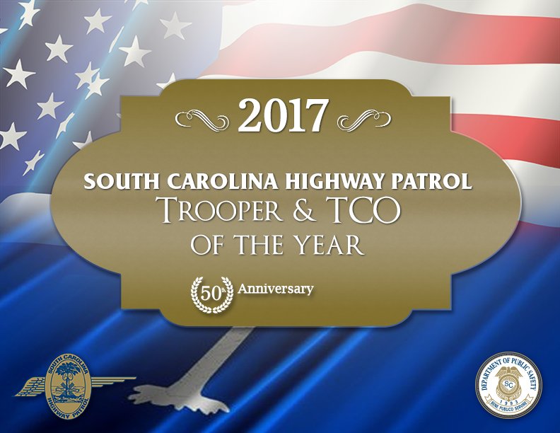 theSCDPS's tweet photo. The SC Highway Patrol is excited to be holding its 50th SC Trooper and Telecommunications Operator of the Year ceremony this morning at 10 am. Past recipients dating back to 1967 will be on hand to help recognize this year’s winner. Good luck to all of the nominees! https://t.co/2VqREA7JNn