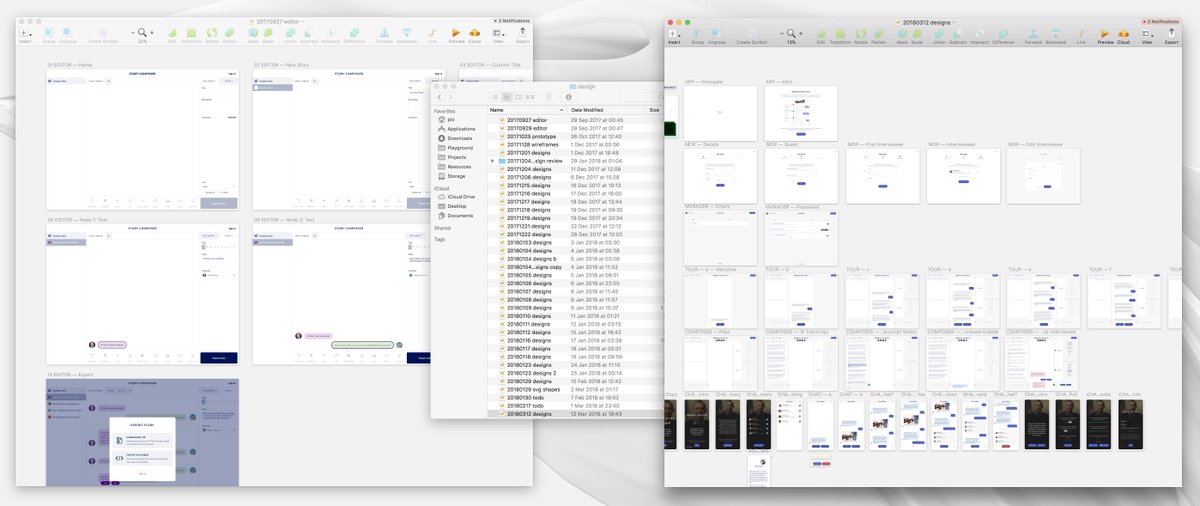 interview_js's tweet image. From the very early wireframes to a nicely polished, sophisticated UI and design system—it took us over 30 iterations to get things right. Here’s our journey in a snap.

#InterviewJS. Coming very soon.

#storytelling #journalism #opennews #toolsfornews #GENSummit #googledni