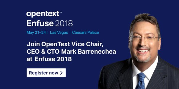 ot_kmontgomery's tweet photo. Do you know where your data is and how it is managed? Find out how you can better secure your information - Join #OpenText Vice Chair, CEO &amp; CTO @markbarrenechea at #OpenTextEnfuse. #infosec  https://t.co/75renEZtpu https://t.co/dhW6imUGye