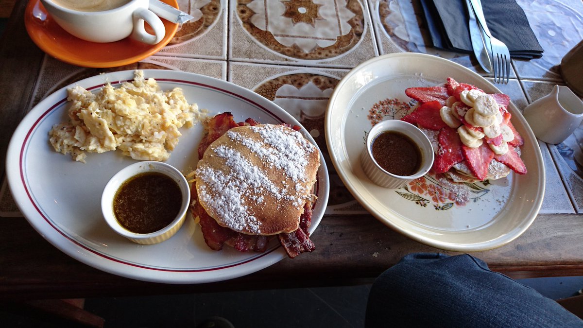 Mattxfox's tweet image. Enjoying pancakes on a little adventure.