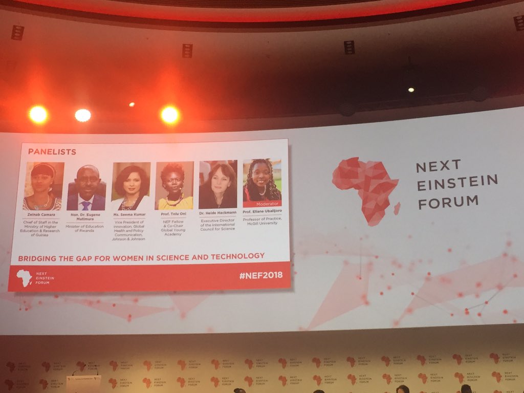aspolymath's tweet image. Remarkable panel brought together to discuss the gender gap in science #NEF2018 @SeemaJJIC @DrTolullah