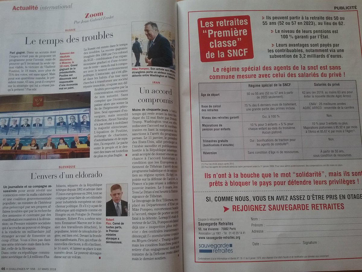 JournalFakir's tweet photo. On a vérifié.
@PointDeVueMag, @Challenges, @LEXPRESS, @LePoint...
font bien de la pub anti-cheminots.
#SauvegardeRetraites 
https://t.co/tE2ksnHnQz
@cgtcheminots @SudRailCentraux @cfdtcheminots @focheminots https://t.co/9wcUKCGUgL