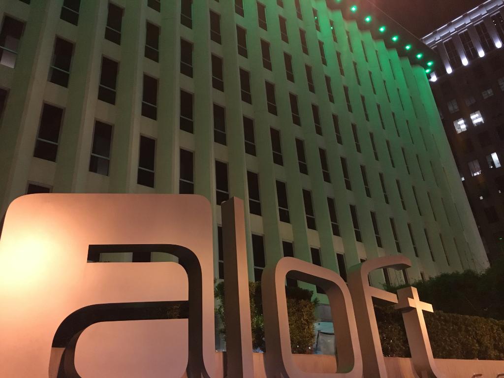 The #AloftOrlando wearing green last night in support of national #cerebralpalsy awareness day.