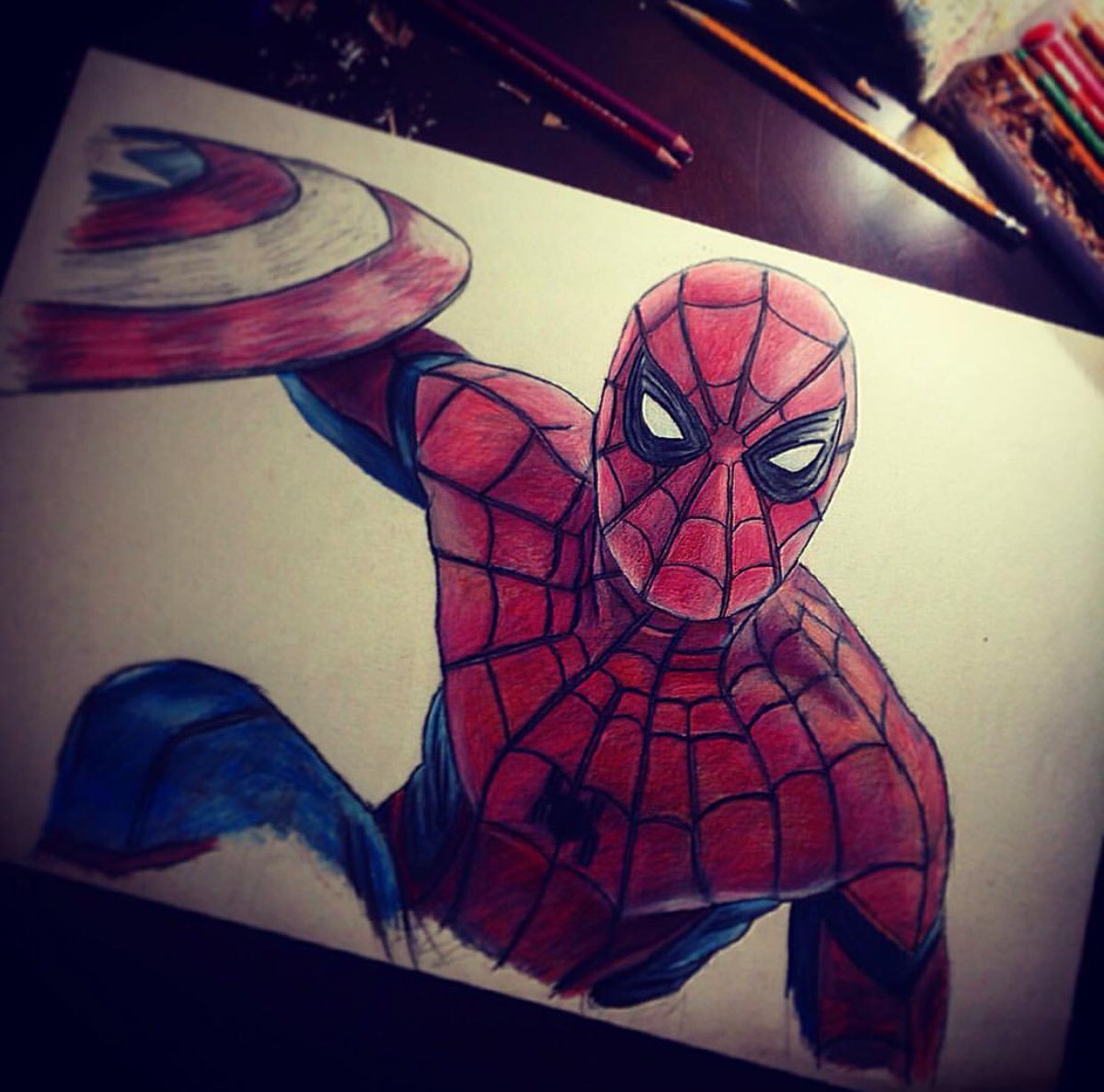 MannyRamirezArt's tweet photo. Most memorable moment! FINALLY a Spider-Man on the MCU. So far the best Spider-Man on screen. Hope you like it @TomHolland1996 https://t.co/HeiGxtOyBO