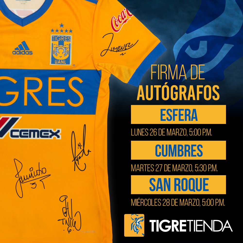 TigresOficial's tweet photo. Te invitamos a nuestras firmas de autógrafos en @TigreTiendaOfic, nos acompañaran jugadoras de @TigresFemenil y jugadores de @TigresOficial #SomosTigres https://t.co/o0axGn9sww