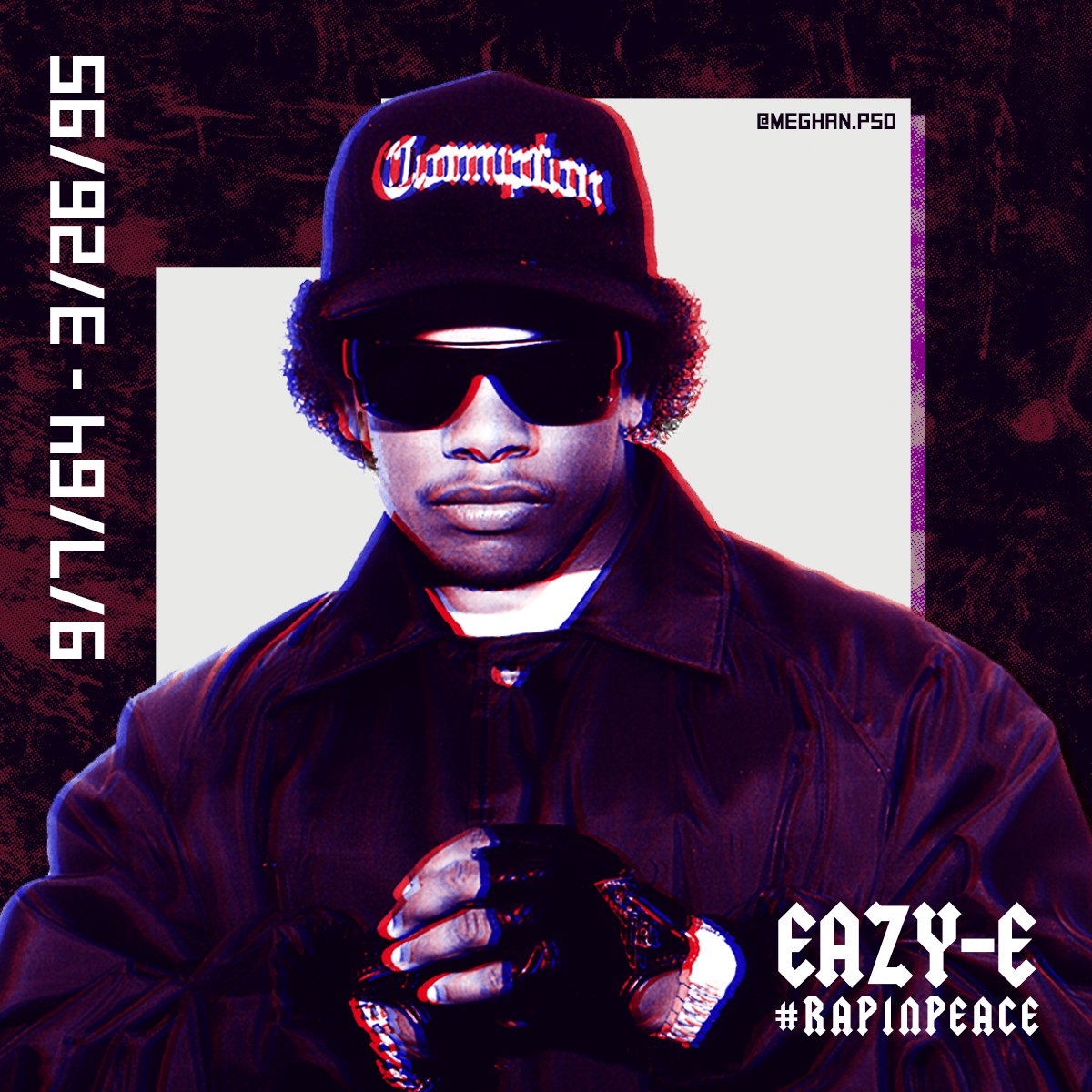 MeghanPsd's tweet photo. Its been 23 years since the passing of the Hip-Hop legend #EazyE // He was a visionary far before his time. I wish we could see him now and how his music progressed. #RealHipHop #rapinpeace #NWA https://t.co/hpDSyMHg42