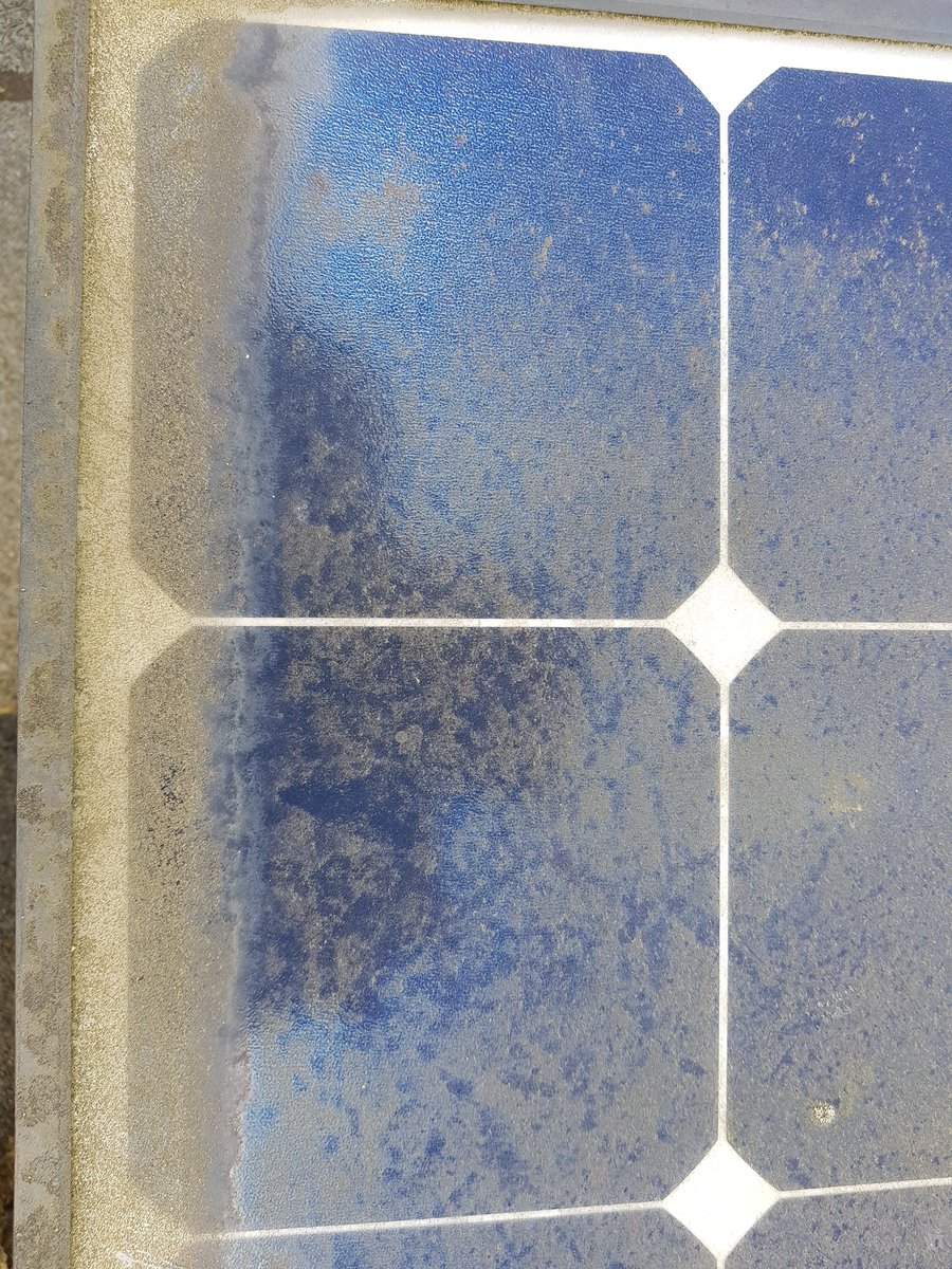 Saventsolar's tweet photo. Spring cleaning underway to maximise Solar PV generation. Maintenance from £199 for 4kWp or 16 module system. Before and after cleaning. https://t.co/F7HcTq0uDa