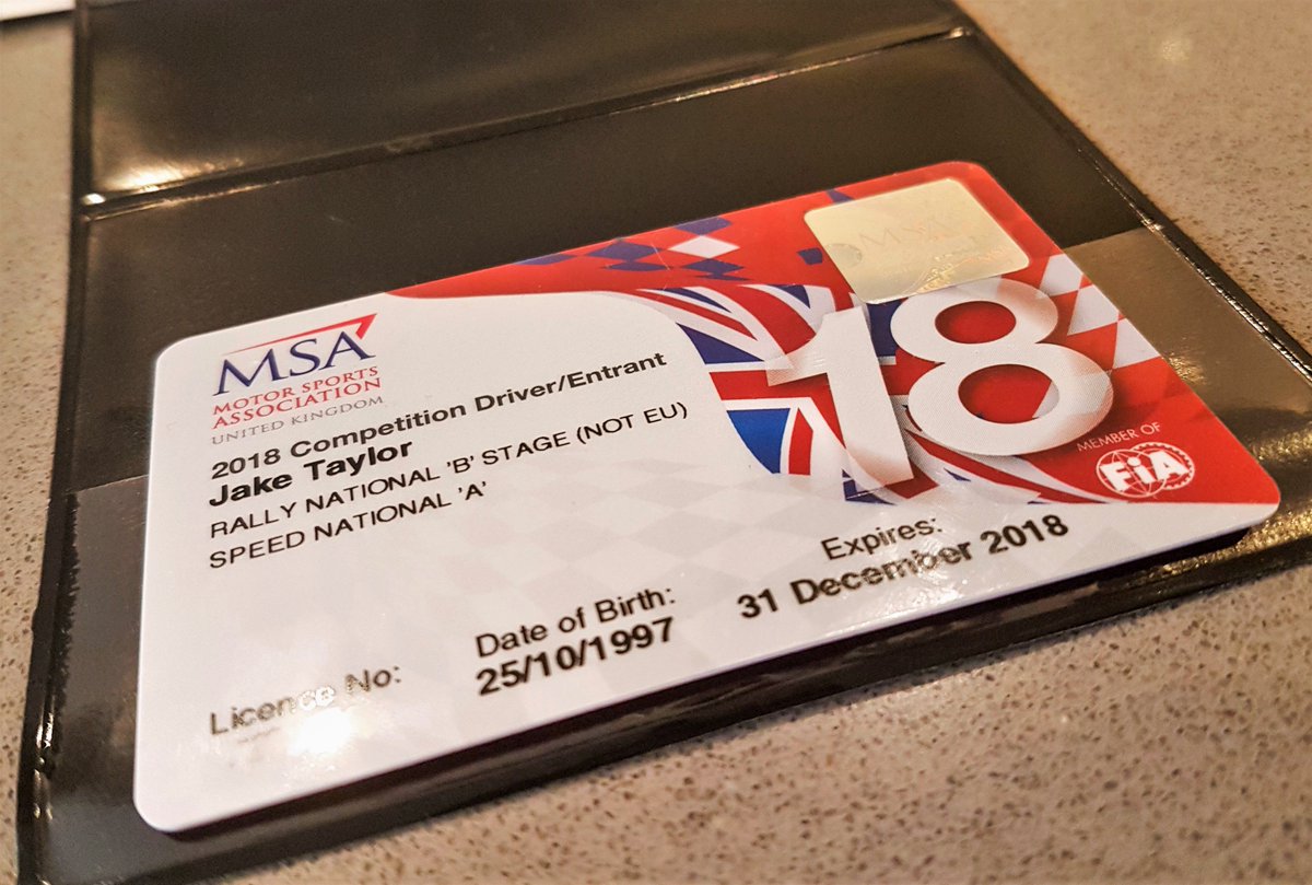 Happy to see my 2018 race license! Race and Rally combined now!
All thanks to <a href="/MSAUK/">MSA</a>, I hope to put this to good use throughout the year! #thefutureisRX