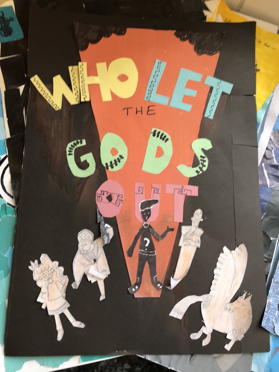 MrMc92's tweet image. Some examples of my class’ homework projects, which were to design a collage of the cover of a book that they love. @MaryAliceEvans @_Reading_Rocks_ #readingrocks
