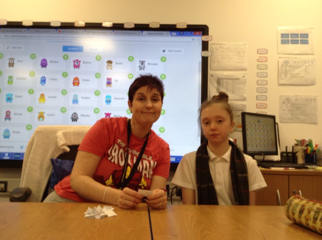 ALCMrsPeterson's tweet photo. One happy young lady! Congratulations Isobel you were chosen for The Compliments Bag today. https://t.co/8f7WJ7GUza