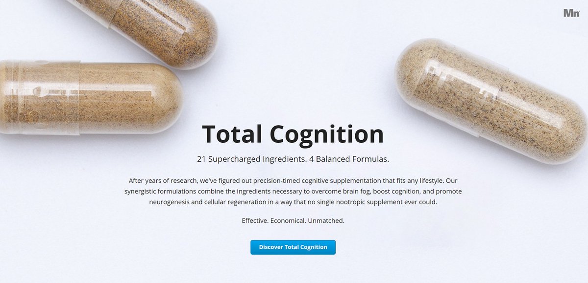 We're introducing our Total Cognition Pack today!

4 formulas with a total of 21 ingredients make this the most economical solution on the market.

Learn more: store.mindnutrition.com/neuropacks/tot…
