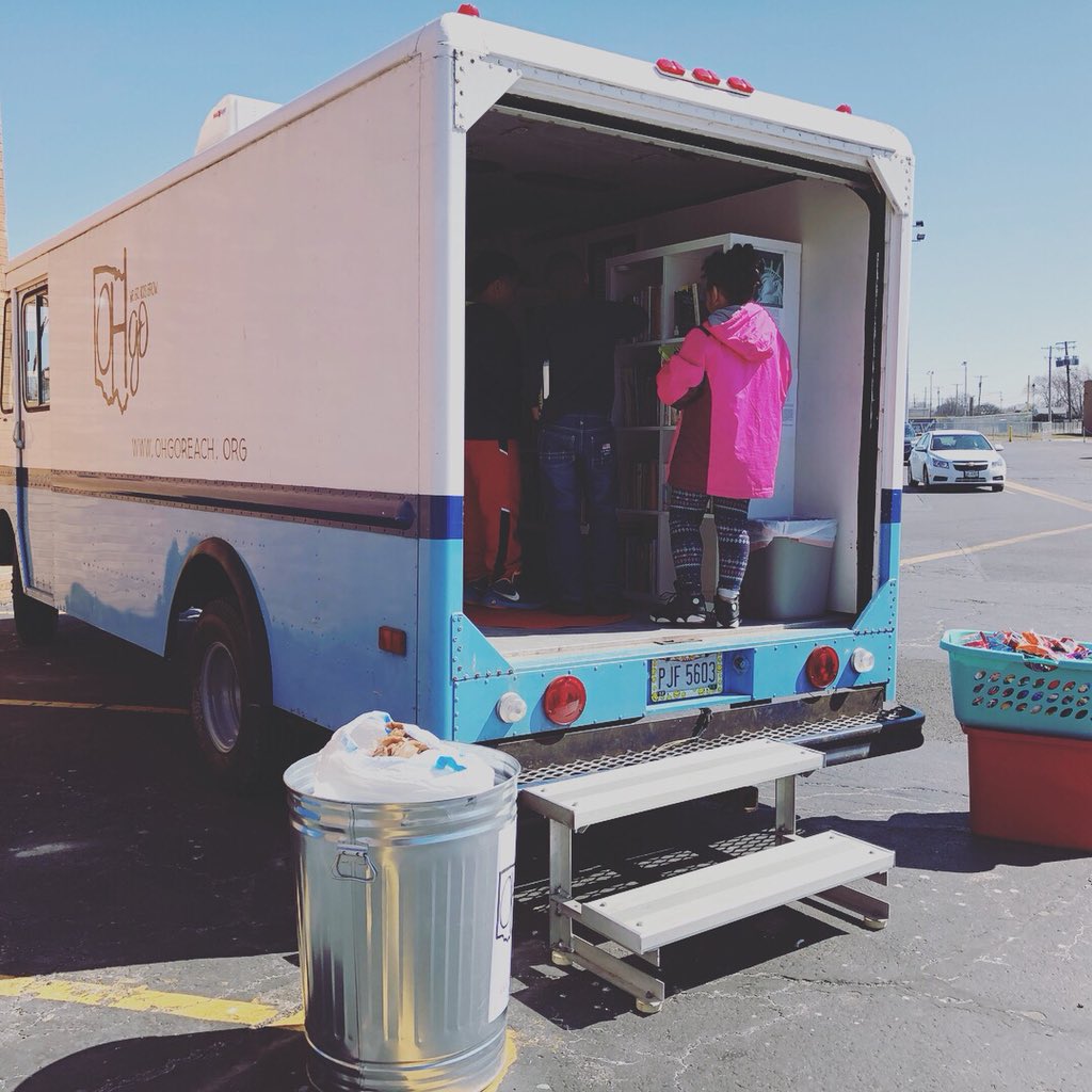 WheresOhgo's tweet photo. First bookmobile of the season was awesome!! We stopped over at @sandusky2018 ’s spring break camp and handed out 237 books + lots of snacks!!! What a perfect day to spread some kindness! Thanks for having us!#onecityonegoal #bookgive #everybodysreads https://t.co/3UccOViREV